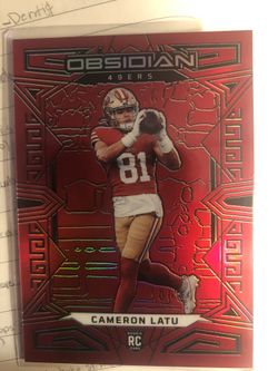 2023 Panini Obsidian - Cameron Latu #191 Asia Red Flood Electric Etch /90 (RC)