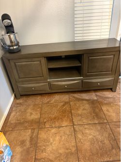 Grey TV stand $250. OBO