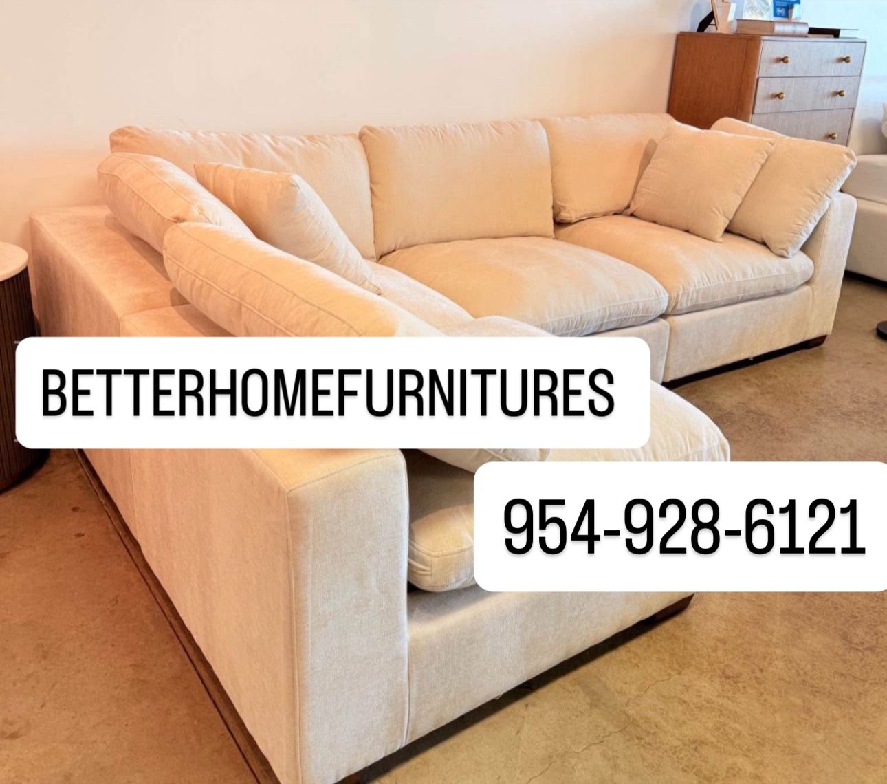 Cozy 4-piece Cloud Sectional- Shop Now Pay Later