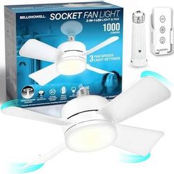 Brand New Bell and Howell Socket Fan Light,