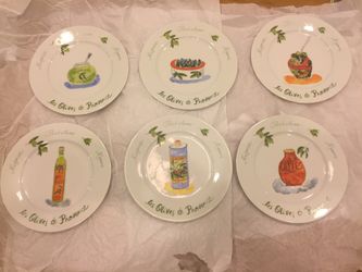Set of six appetizer plates created by Jill Butler for cCrate and Barrel made by the Revol company in France-New in original box