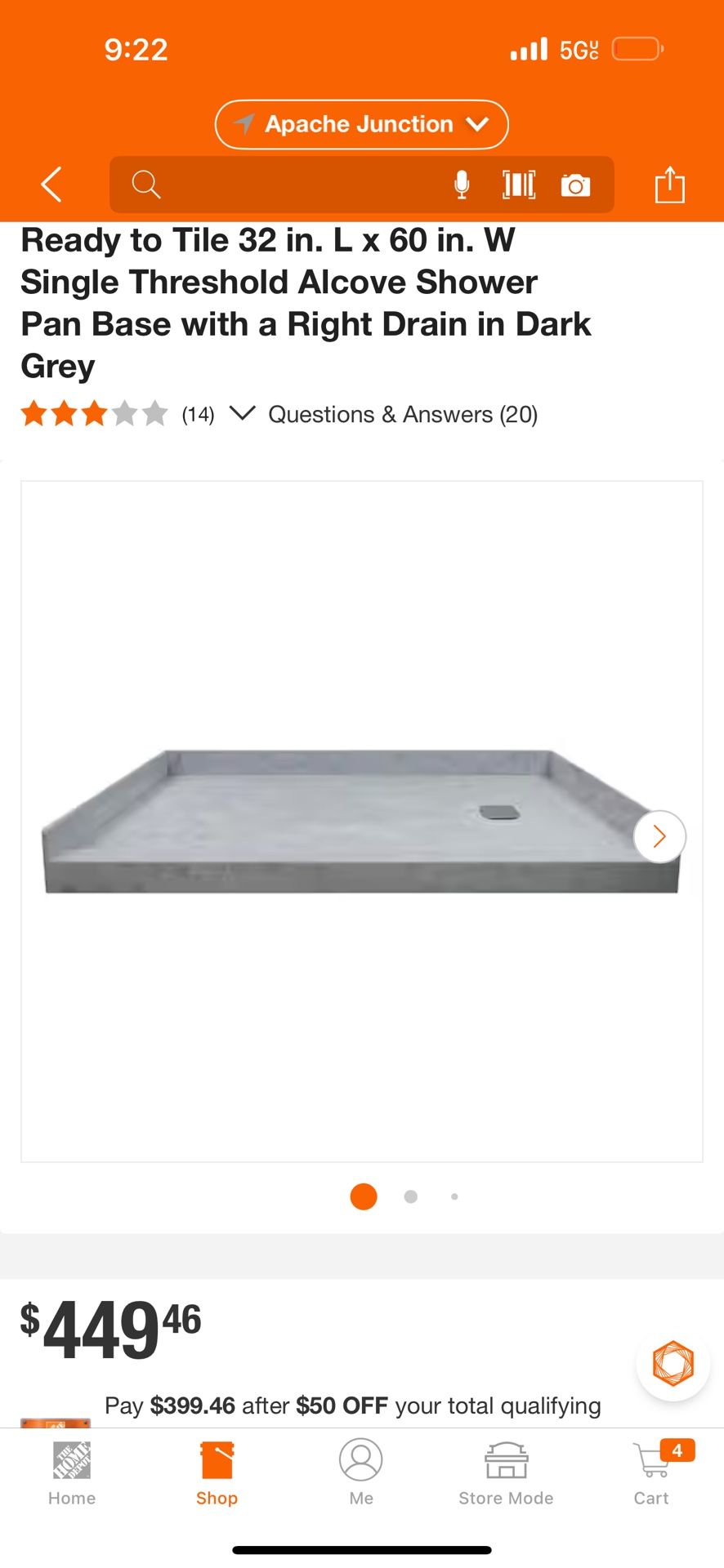 Transolid Right Hand Shower Base