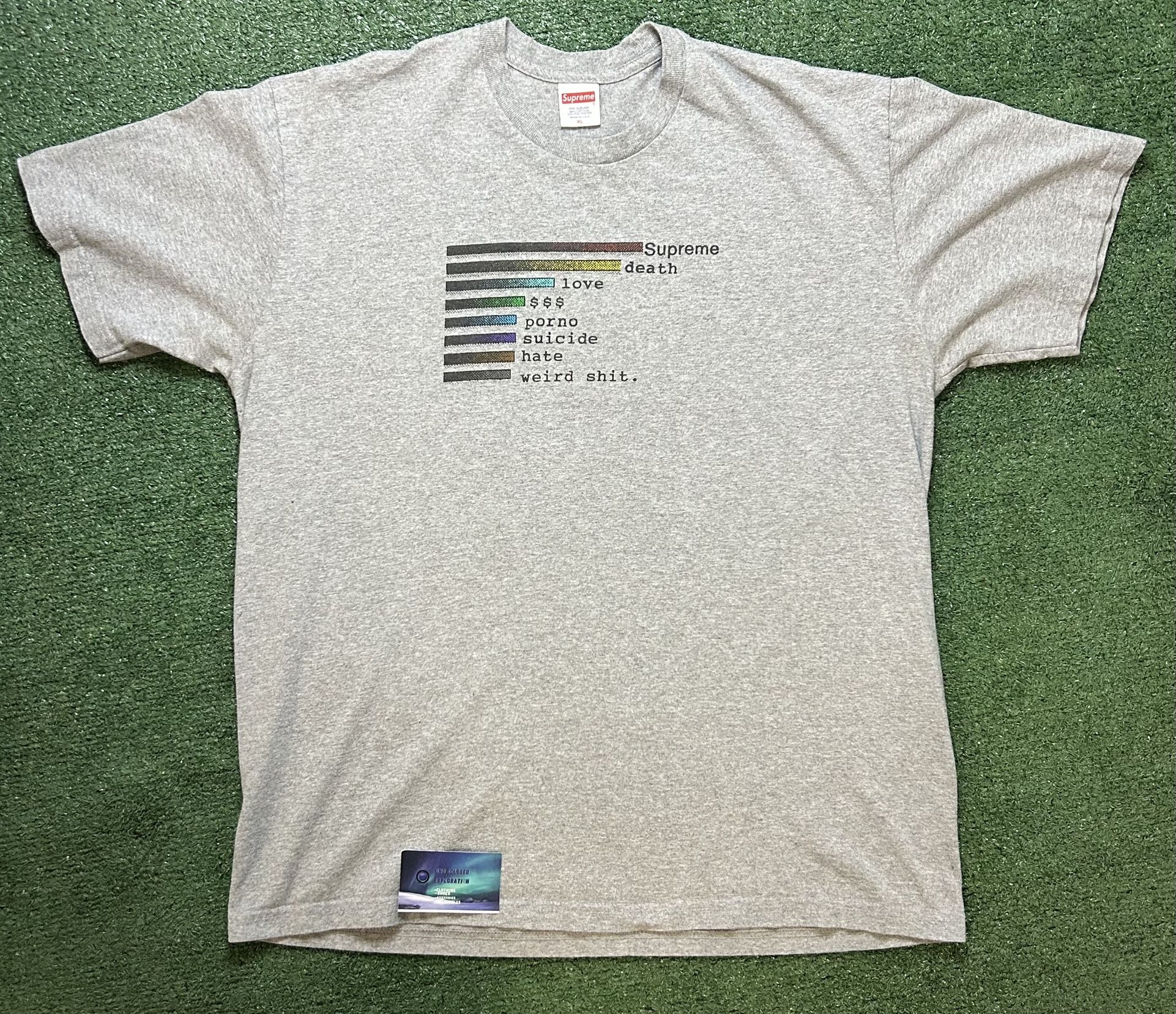 Supreme chart heather grey tee