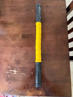 Handheld Muscle Roller Stick - Yellow & Black Massage Bar for Recovery
