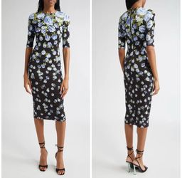 ALICE + OLIVIA Delora Floral Jersey Midi Dress size 4