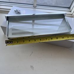 Stylish high-grade stainless steel bathroom wall-mounted toilet glass sink mirror front hanging bracket