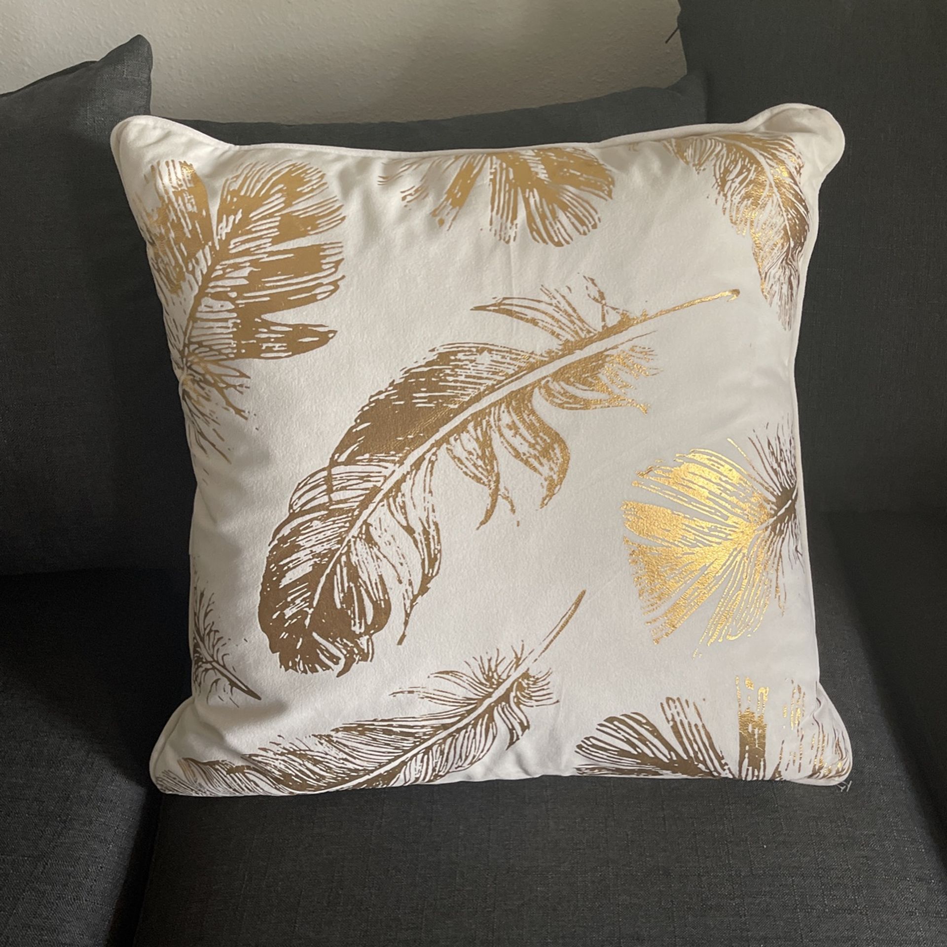 White And Gold Throw Pillow