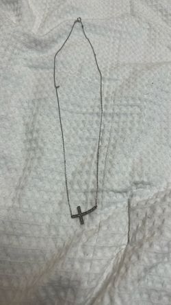 Silver Chain Necklace with Cross Pendant