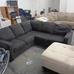 Small black sectional couch