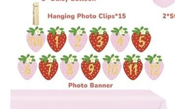 Month Photo Banner For Strawberry Birthday