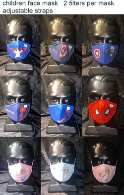 Frozen spiderman captain America children face mask