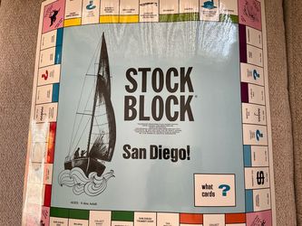 Stock Block Board Game (Similar to Monopoly) San Diego Properties. Very rare.