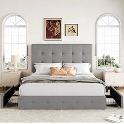 Bed frame Full size with 4 drawers and mattress