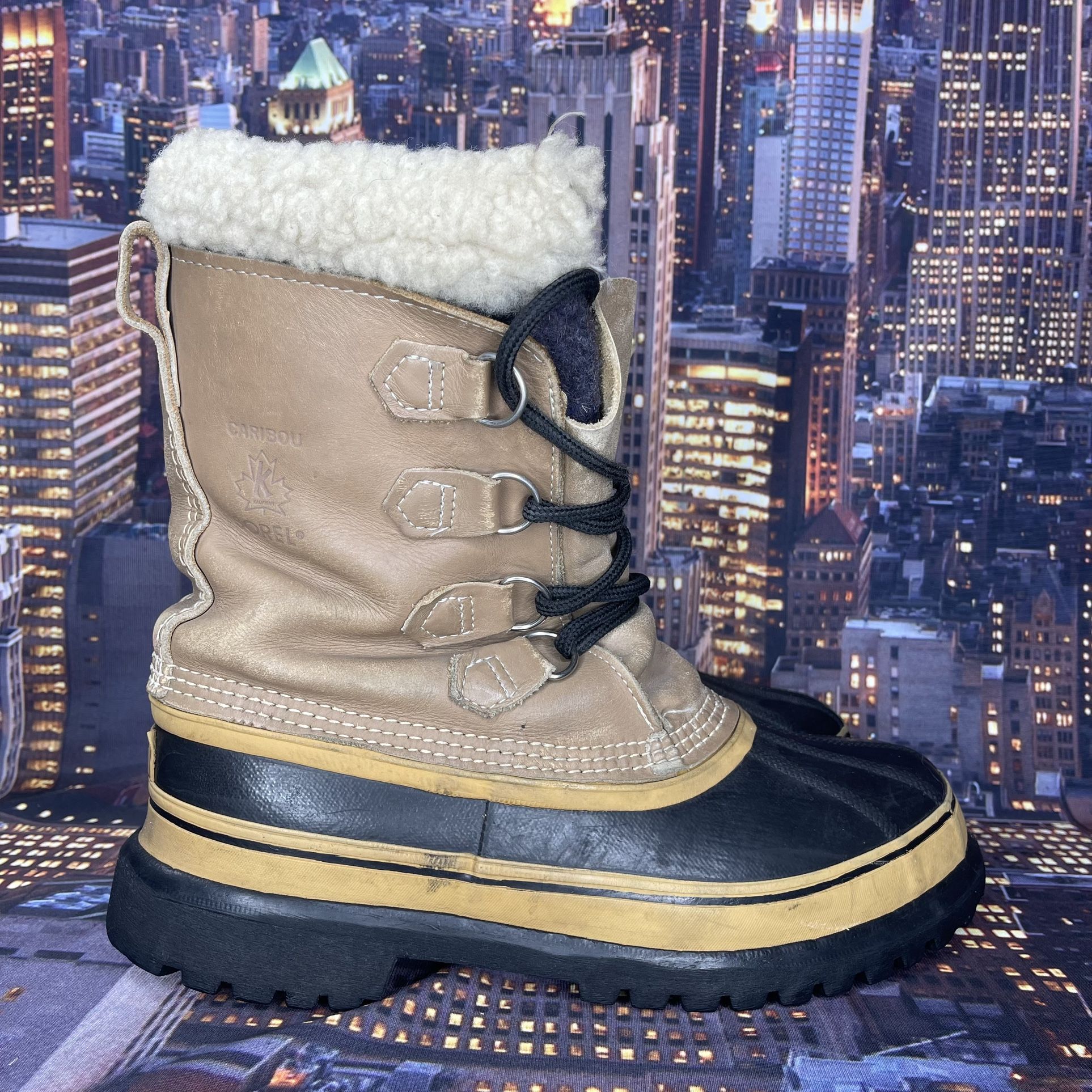 SOREL Caribou Snow Duck Boots Men’s Size 8 Tan/Brown Waterproof w/Felt Lining