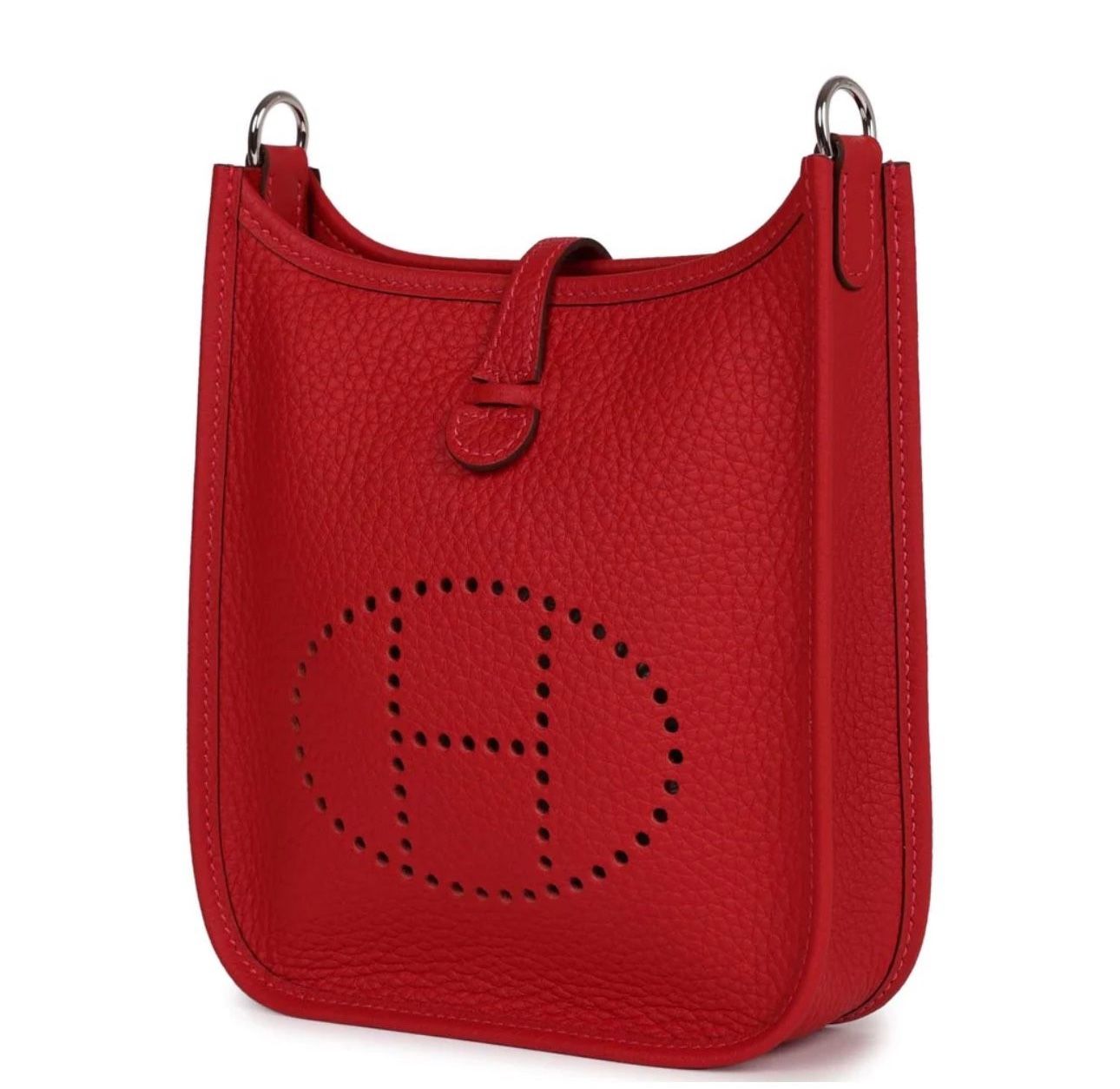 Hermés Red Leather Crossbody Handbag