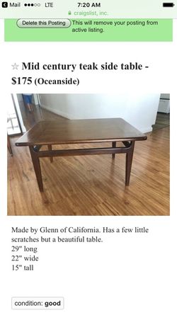Glenn mid century side table