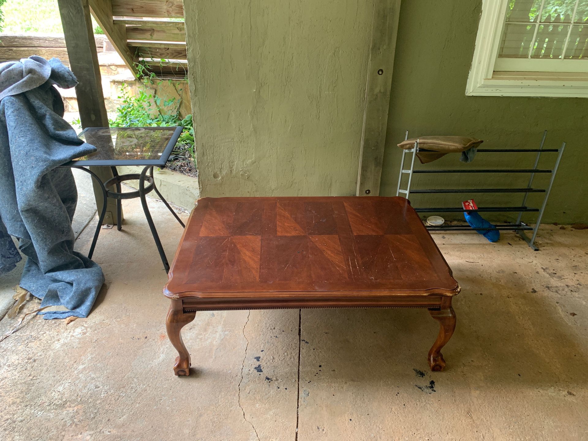 Coffee table, outside table, and shoe rack
