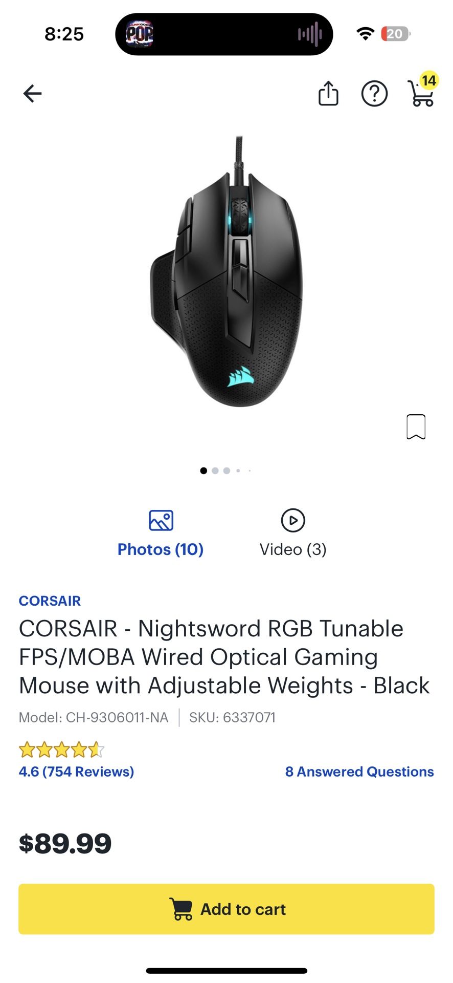 Corsair Nightsword Mouse