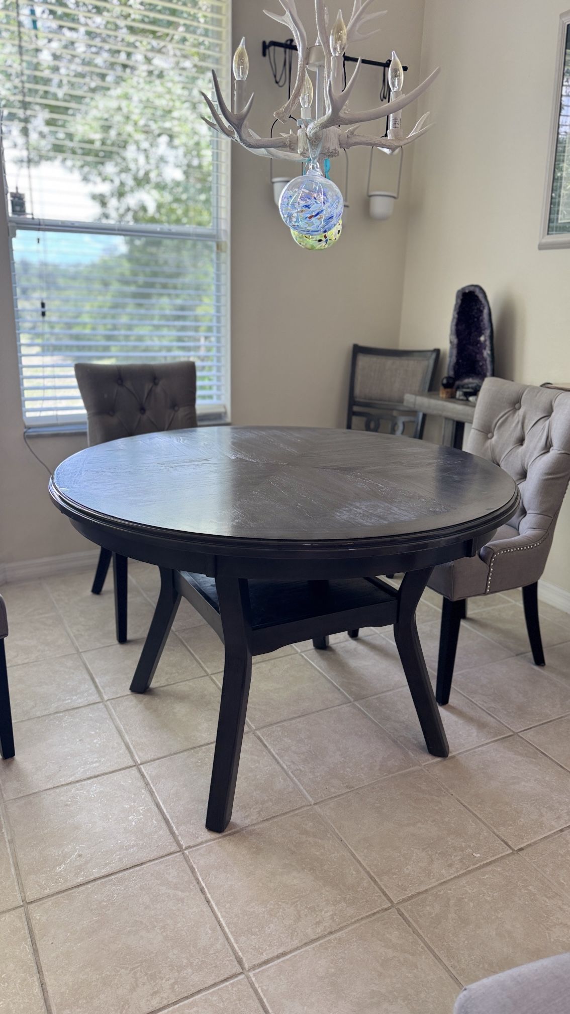 Gray Wood Kitchen Dining Table
