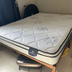 Queen mattress, NO box spring SERTA medium firm,slightly used,steamed cleaned,no pets,no smoking, 