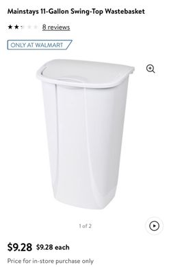 Mainstays 11 Gallon Waste Swing Top Basket
