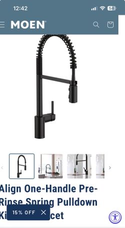 Align Single Handle Pre-Rinse Spring Pull Down Sprayer Kitchen Faucet with MotionSense Wave in Matte Black MOEN