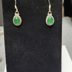 Genuine Jade ( Green ) Earrings 