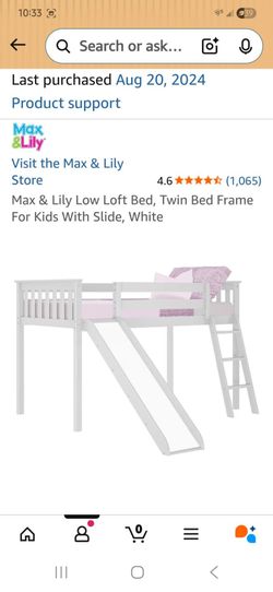 Loft Bed with Silde and Mattress