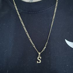 Gold Chain And S Charm 
