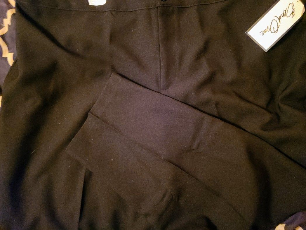 NEW Bend Over Black Dress pants slacks plus size 26. W 52 x L 30 100% polyester. No pockets, zipper front. Very slimming. East, west or north.