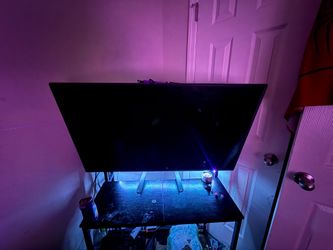 led tv stand with tv
