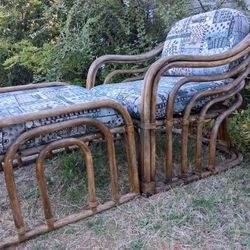 Bent Rattan Chair And Footrest 