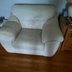 Ivory Leather Chair