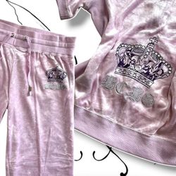 Vintage Y2K BCBG Tracksuit "Light Pink/Purple” with Silver Rhinestones  - Size M