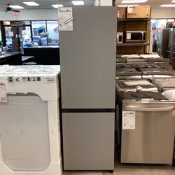 New Samsung Bespoke Smoke Grey Glass Refrigerator 