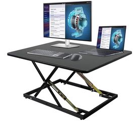 32in Desk Riser for Standing or Sitting, Standing Desk Converter, Height Adjustable Sit Stand Desk Converter, Fully Assembled Monitor Laptop Riser Wor
