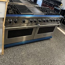 Viking Pro 5 Series Stainless Steel 60” Range Stove Dual Fuel Double Oven
