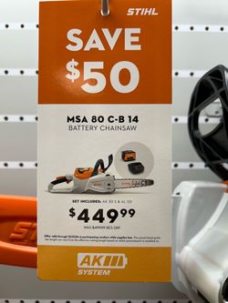 New Stihl MSA 80 C-B 14 Battery Chainsaw