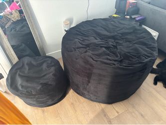 black suede washable cover XL bean bag set