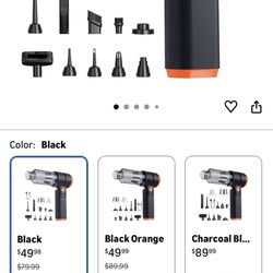 Car Vacuum Portable Cordless, Handheld Vacuum Cordless with 30000PA Suction, 130000RPM, 6800mAh Battery, 10 Nozzles, Rubber Paint Material for Car, Ho