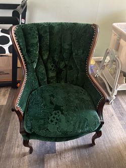 Green velvet chair