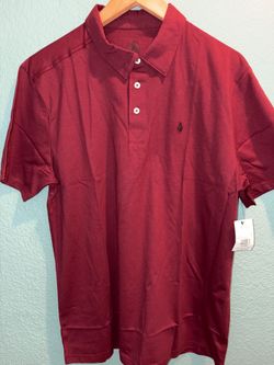 Volcom polo shirt men’s size large burgundy/maroon NEW w/tags