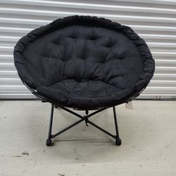 FOLDABLE ADULT SAUCER CHAIR, LAST PICTURE SHOWS SMALL WHITE PAINT ON IT