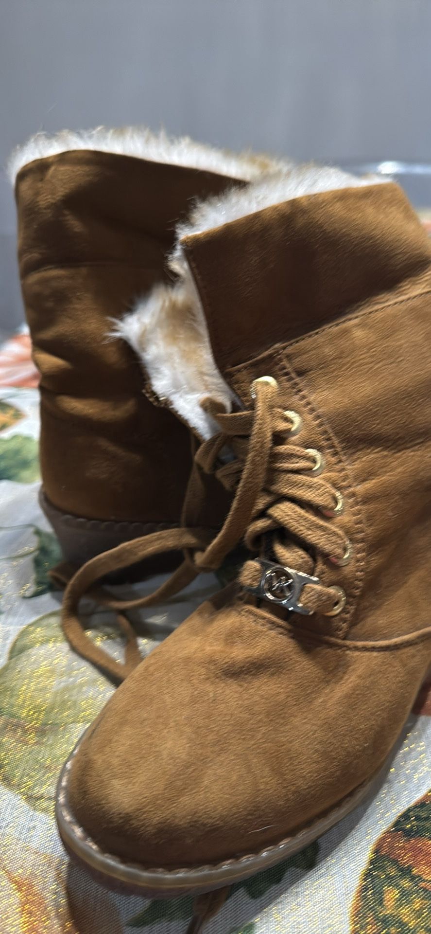 Michael Kors Girls Brown Faux Fur Boots