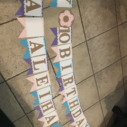 Donut theme birthday banner