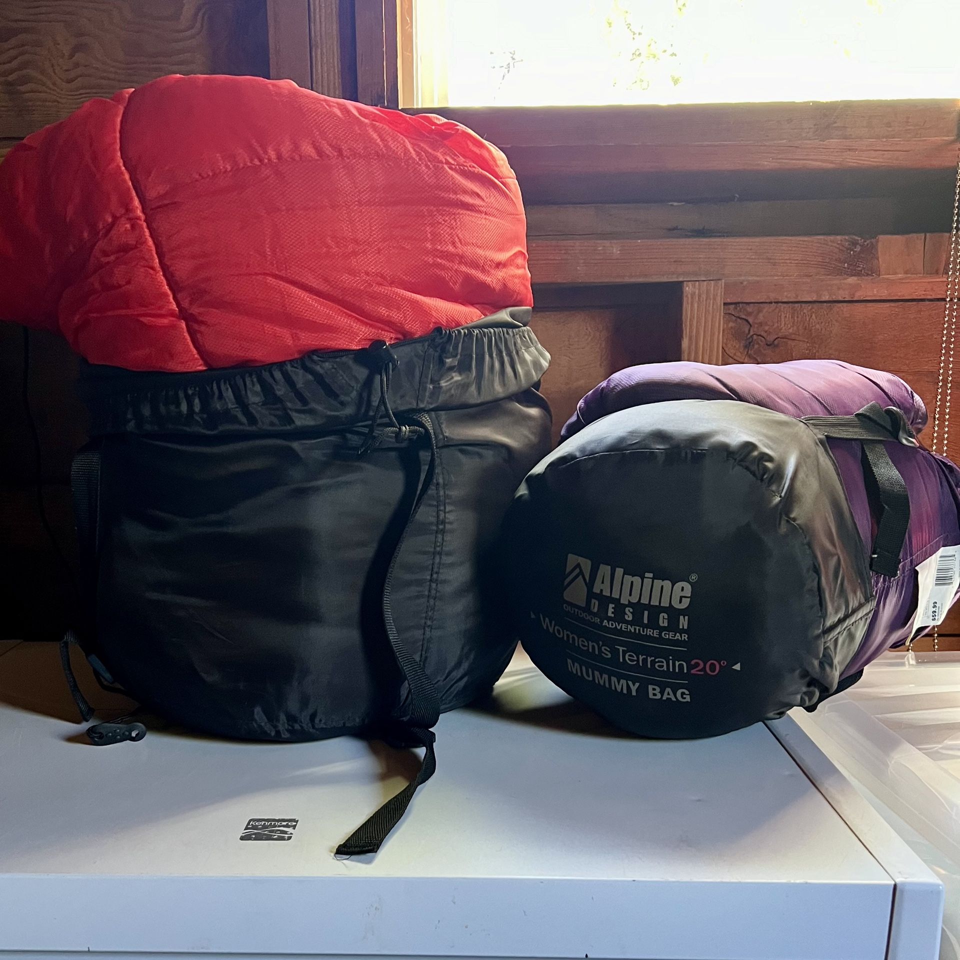 Coleman Flatlands 30° Sleeping Bag + Alpine Design Women's Terrain 20° Mummy Bag $25 each or $45 for both