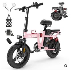 Folding Electric Bike, Electric Bicycle with 48V 14AH Removable Battery, Folding Electric Bike for Adults Teens,14'' Ebike Urban City with 700W Motor,