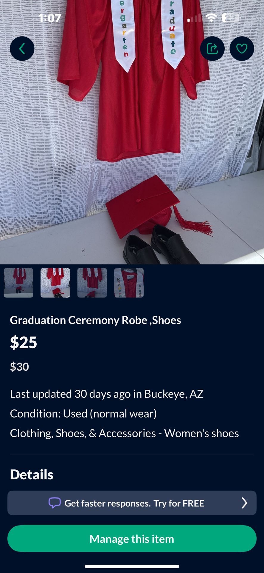 Kinder Graduation Cap and Gown + Shoes