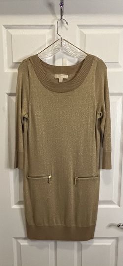 NWOT Michael Kors Gold Sweater Dress M