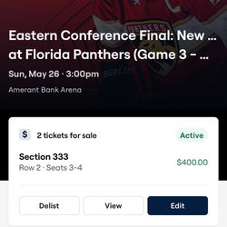 Panthers/Rangers Eastern Finals Hockey Tickets